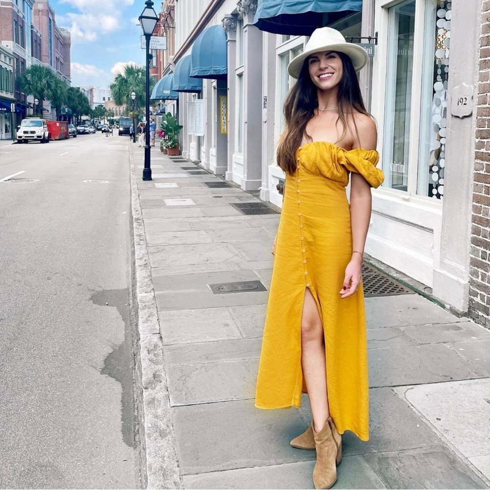 Mustard Yellow Linen Summer Dress